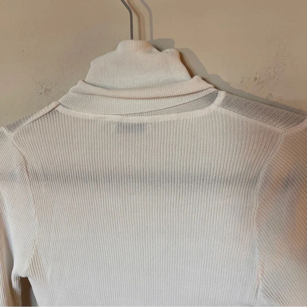Anna Rae White Ribbed Turtleneck Size Small - Picture 7 of 8